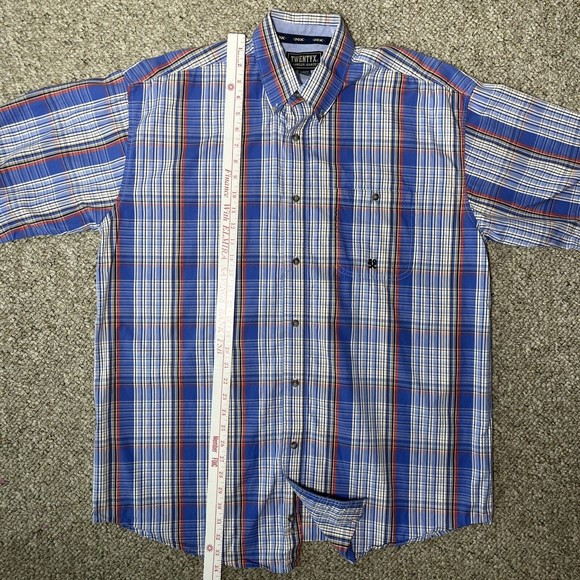 TwentyX Wrangler Button Down S/S Blue Plaid Western Rancher XL - Picture 10 of 14